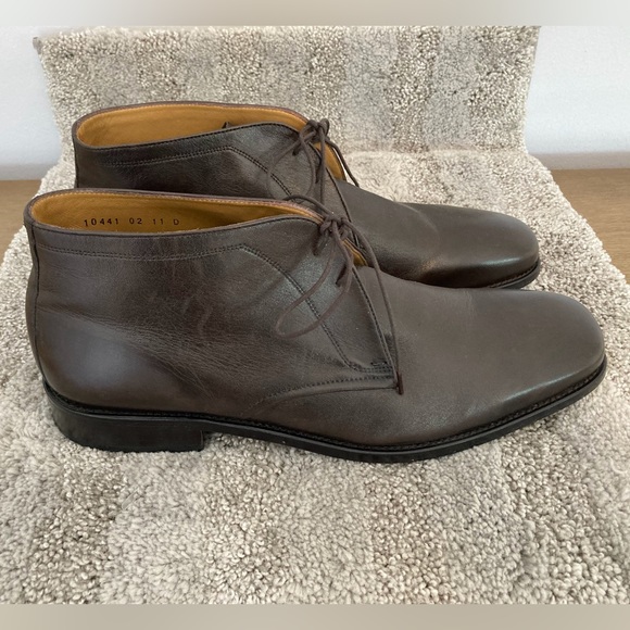 Tasso Elba Brown All Leather Lace Up Chukka Boot - Picture 5 of 12